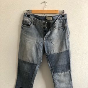 Free People Denim Patch Jeans